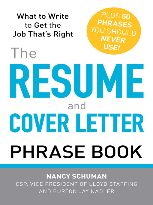 Title details for The Resume and Cover Letter Phrase Book by Nancy Schuman - Wait list